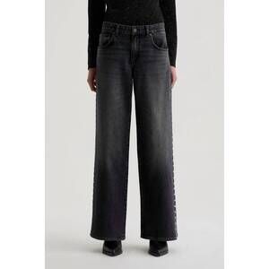 NEW AG JEANS adria studded low-rise wide leg jeans in immensity